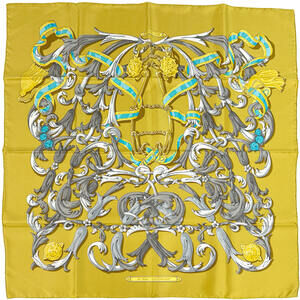 HERMES Yellow Silk Scarf
